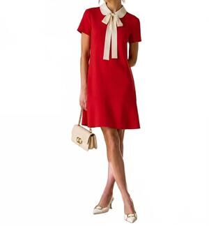 NEW VALENTINO bow tie mini dress in red